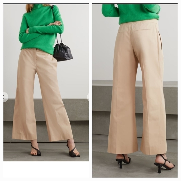 Jil Sander Pants - JIL SANDERC ropped cotton-‎ wide-leg pants
